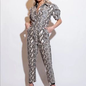 Kittenish Snake Print Jumpsuit